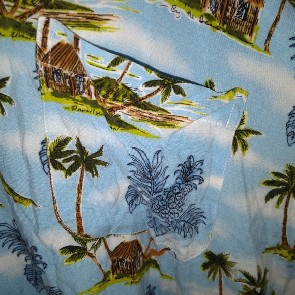 George Palm Tree Print Tall Button Down Shirt - Picture 6 of 7